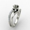 Silver Band Ring with Floral Etching Silver Band Ring with Floral Etching