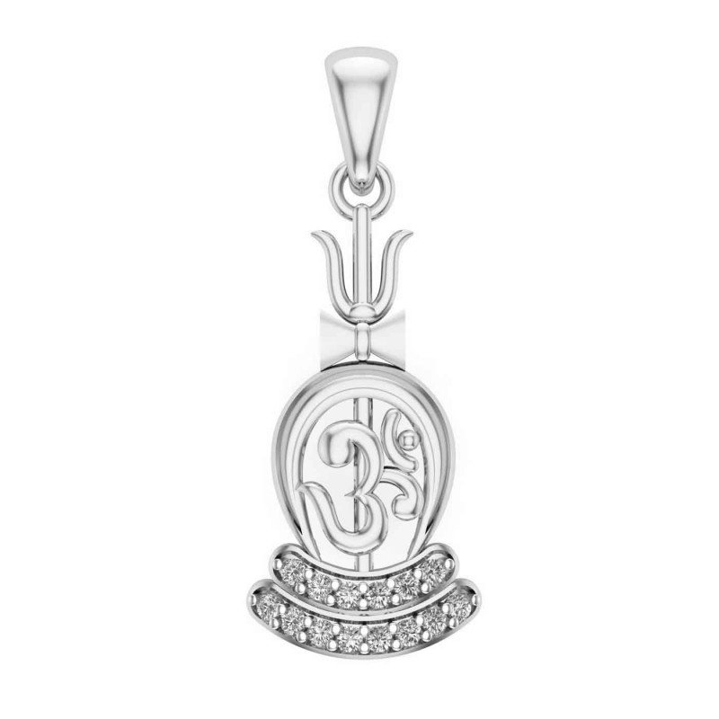 Om Trishul Damru Silver Pendant Om Trishul Damru Silver Pendant