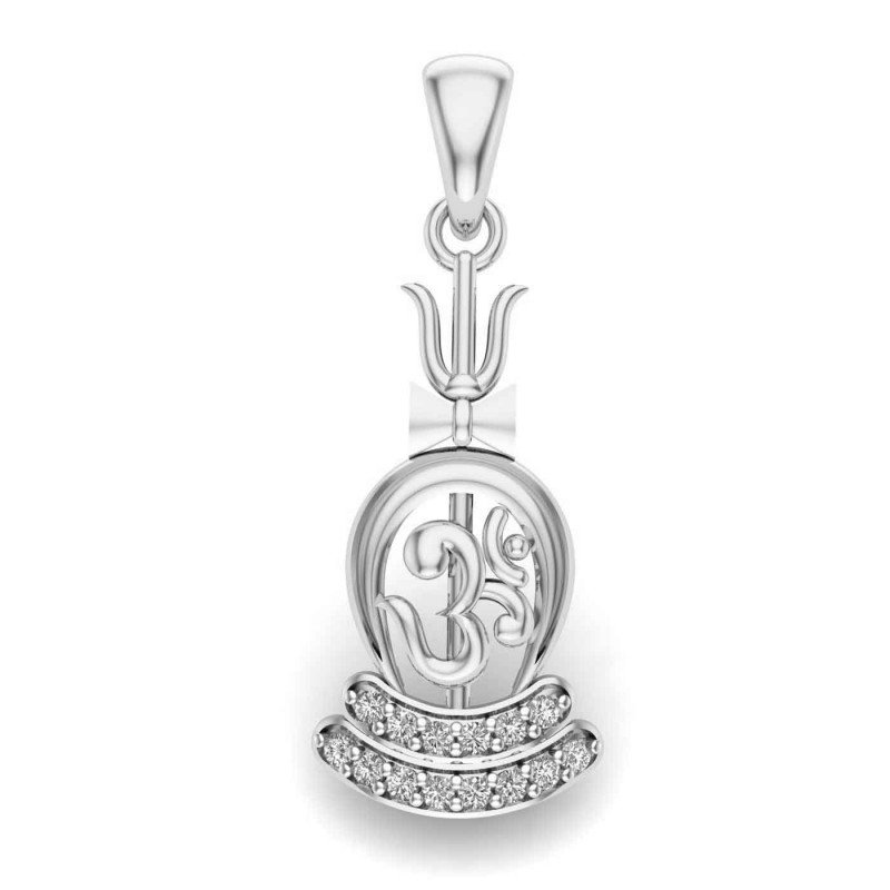 Om Trishul Damru Silver Pendant Om Trishul Damru Silver Pendant