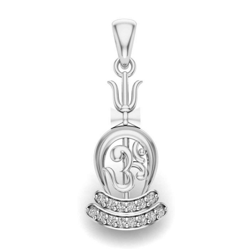 Om Trishul Damru Silver Pendant Om Trishul Damru Silver Pendant