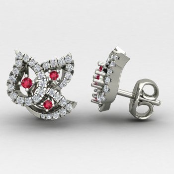 Ruby Stone Silver Earring Ruby Stone Silver Earring