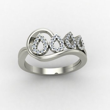 Pear Silver Ring