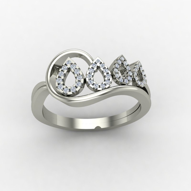 Pear Silver Ring