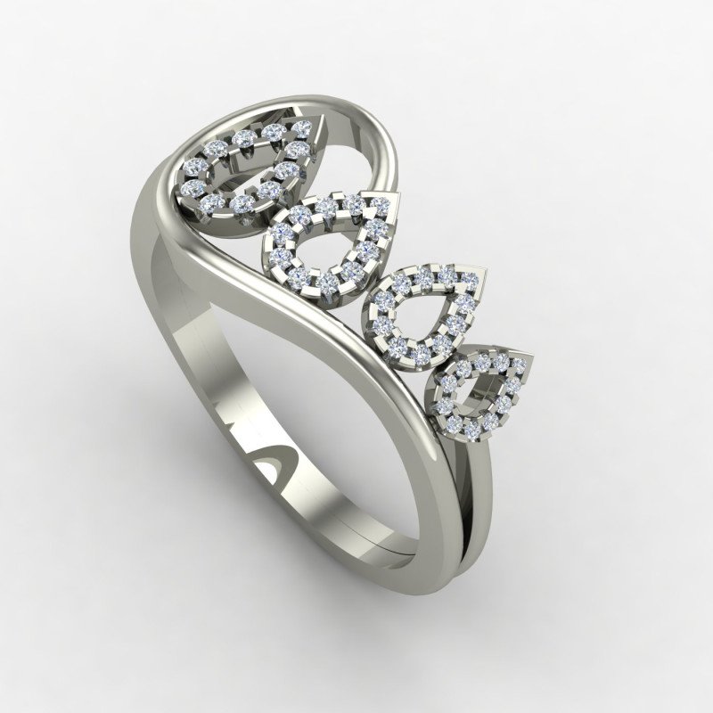 Pear Silver Ring