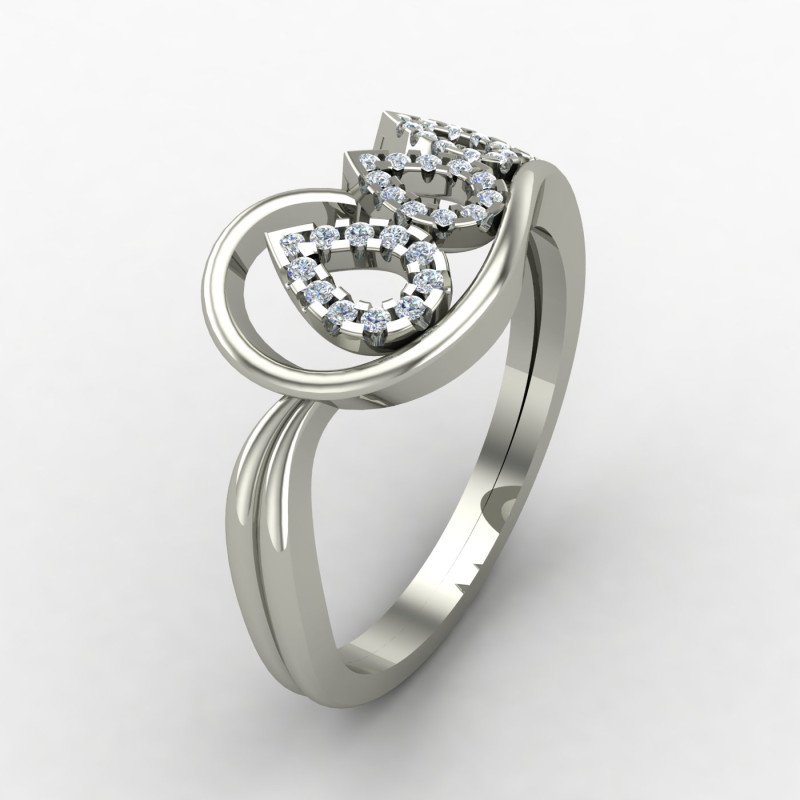 Pear Silver Ring