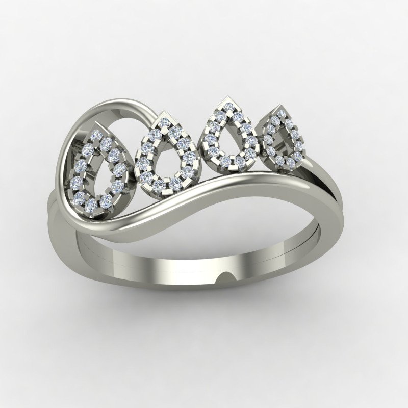 Pear Silver Ring
