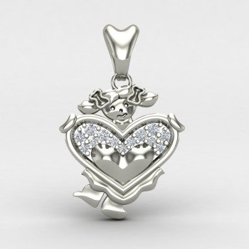 Girls Silver Kids Pendant