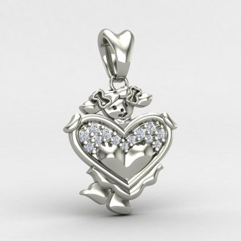 Girls Silver Kids Pendant