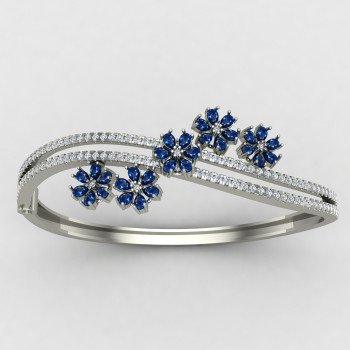Blue Diamond Oval Bracelet