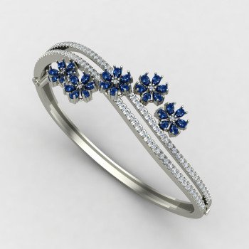 Blue Diamond Oval Bracelet