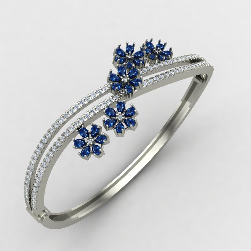 Blue Diamond Oval Bracelet Blue Diamond Oval Bracelet