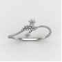 Flower Silver Bangle Bracelet