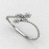 Flower Silver Bangle Bracelet Flower Silver Bangle Bracelet