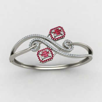 Ruby Wedding Oval Bracelet