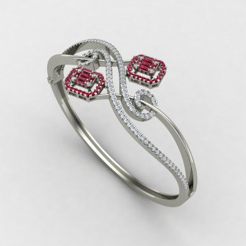 Ruby Wedding Oval Bracelet