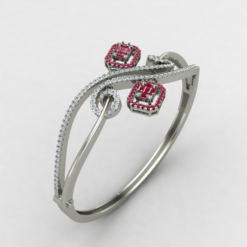 Ruby Wedding Oval Bracelet