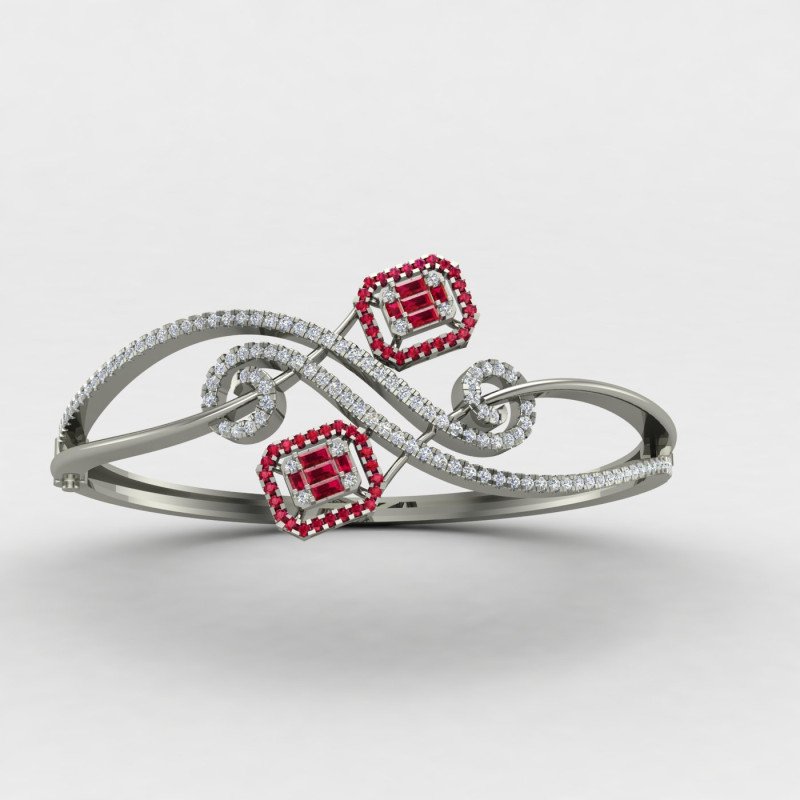 Ruby Wedding Oval Bracelet