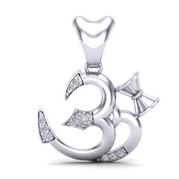 Om Damru Silver Pendant