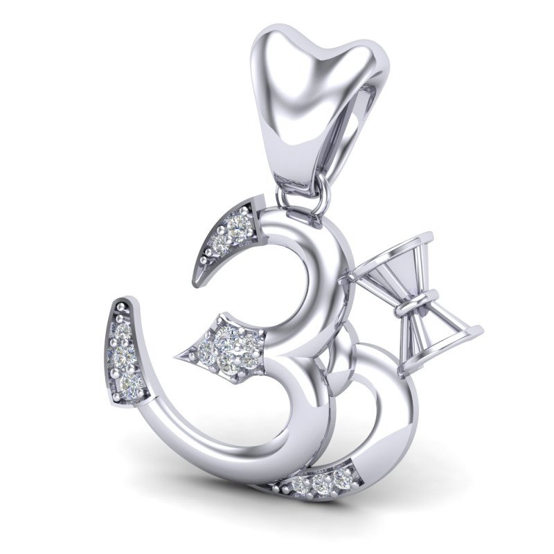 Om Damru Silver Pendant Om Damru Silver Pendant