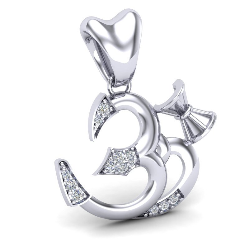 Om Damru Silver Pendant Om Damru Silver Pendant