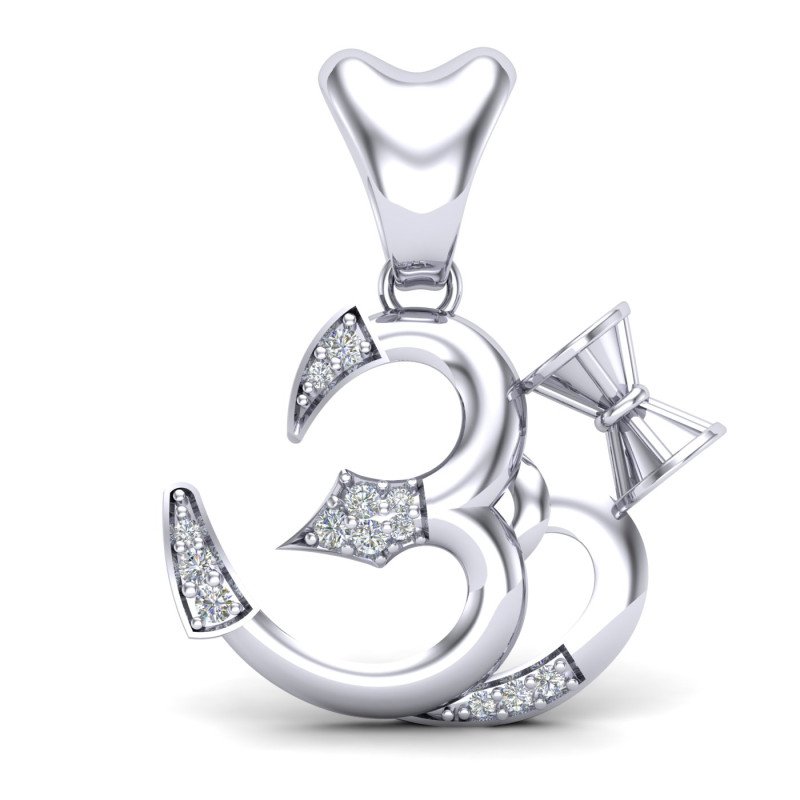 Om Damru Silver Pendant Om Damru Silver Pendant