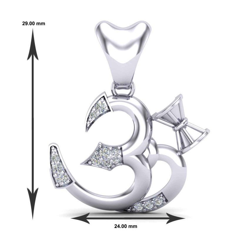 Om Damru Silver Pendant Om Damru Silver Pendant