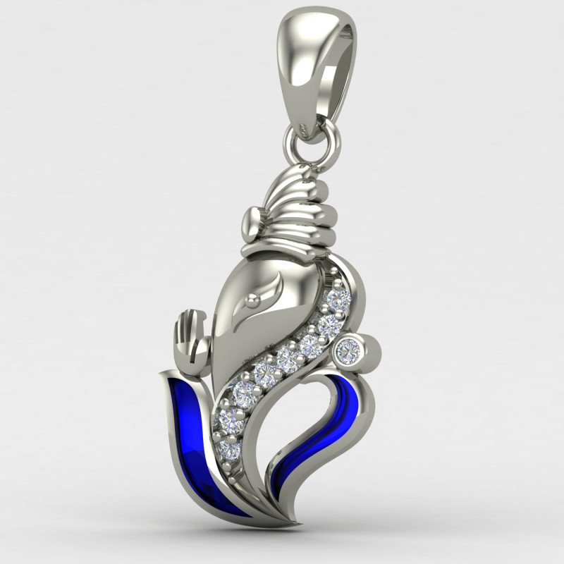Ganapati Bappa Silver Pendant Ganapati Bappa Silver Pendant