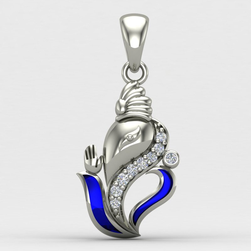 Ganapati Bappa Silver Pendant Ganapati Bappa Silver Pendant