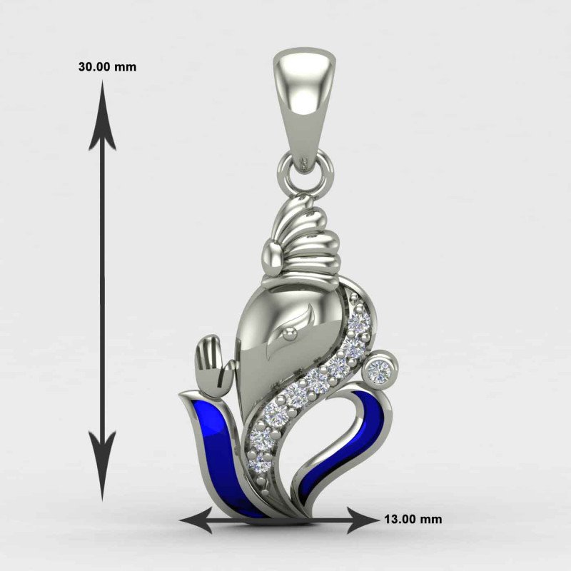 Ganapati Bappa Silver Pendant Ganapati Bappa Silver Pendant