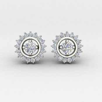 Prong Setting Traditional Silver Earrings