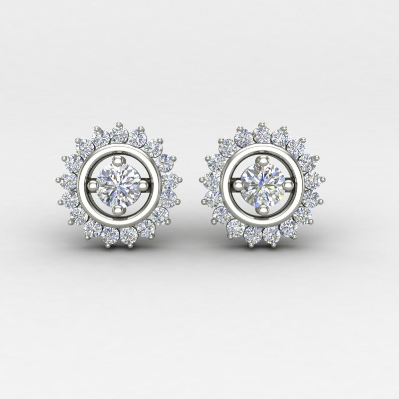 Prong Setting Traditional Silver Earrings