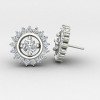 Prong Setting Traditional Silver Earrings