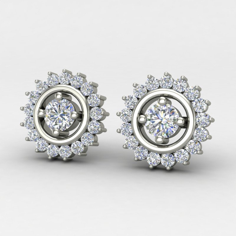 Prong Setting Traditional Silver Earrings