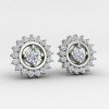 Prong Setting Traditional Silver Earrings