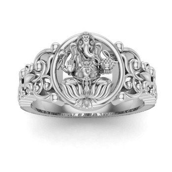 Ganpati Bappa Silver Ring