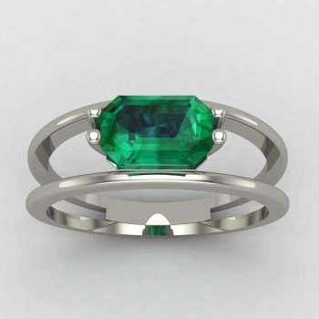 Emerald Silver Ring