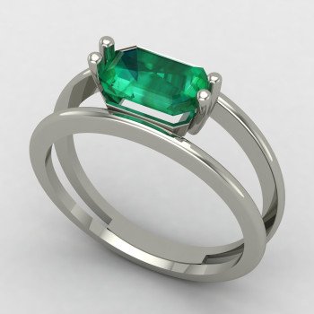 Emerald Silver Ring