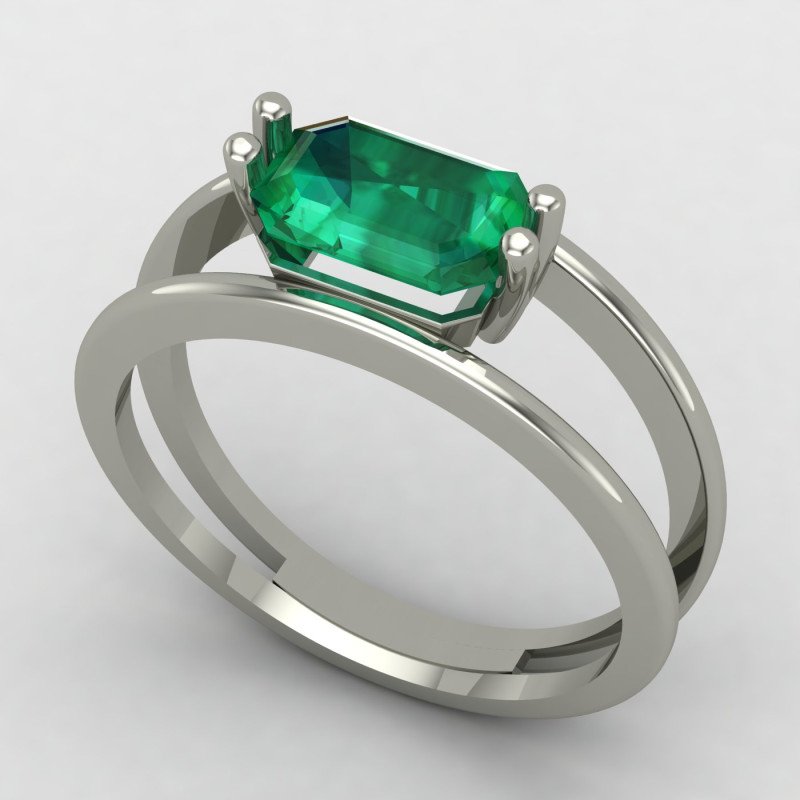 Emerald Silver Ring