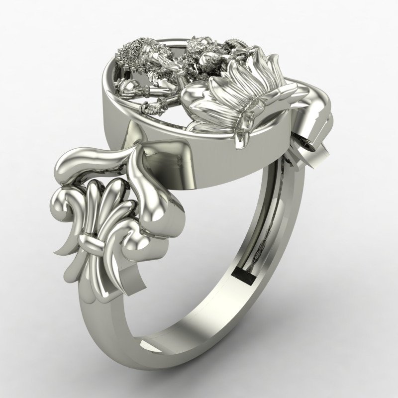 Santoshi Mata Silver Ring