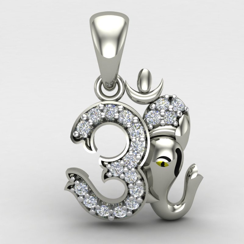 Om Ganesh Pendant Silver