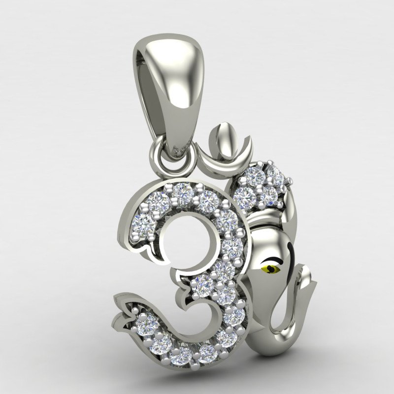 Om Ganesh Pendant Silver