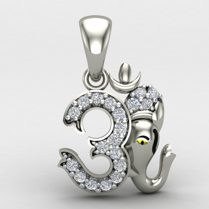 Om Ganesh Pendant Silver
