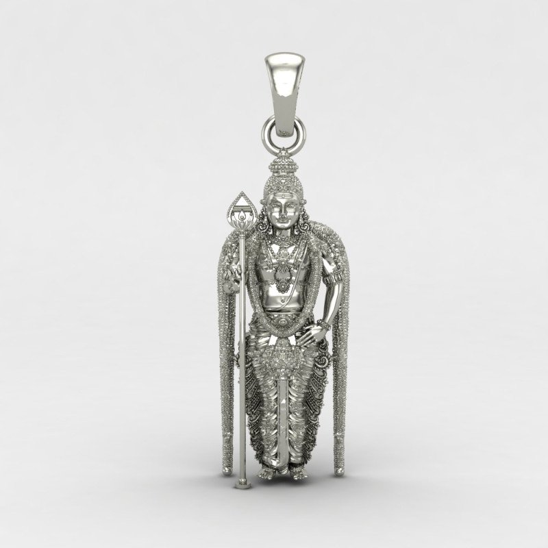 Jai Shree Murugan Swamy Silver Pendant