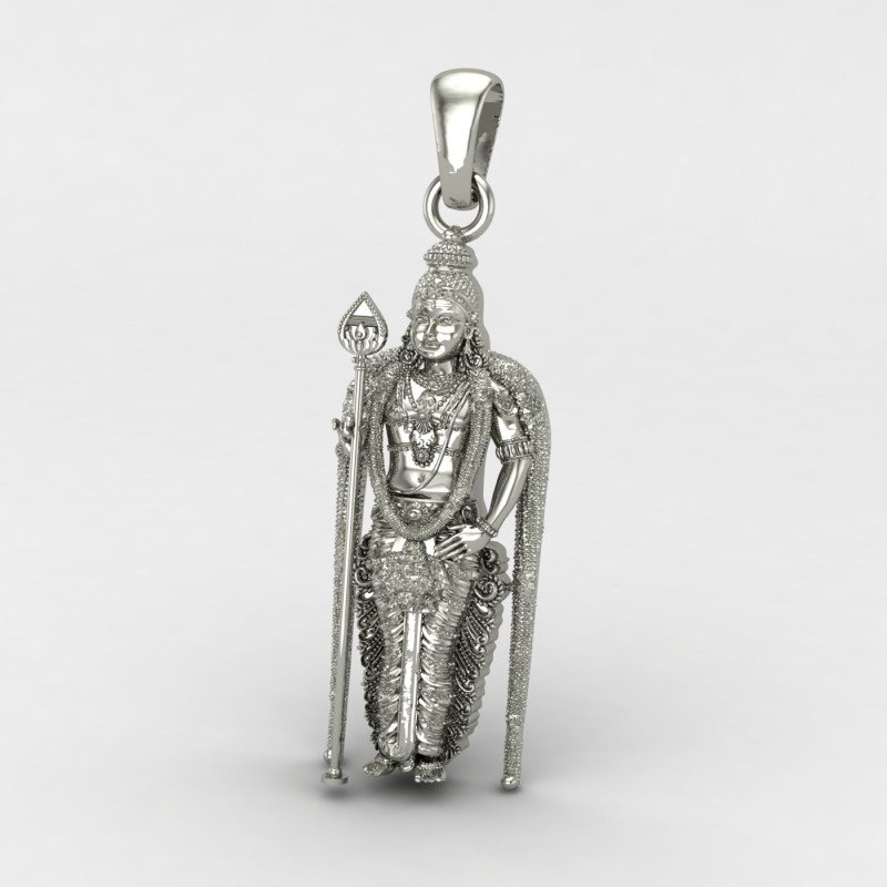 Jai Shree Murugan Swamy Silver Pendant