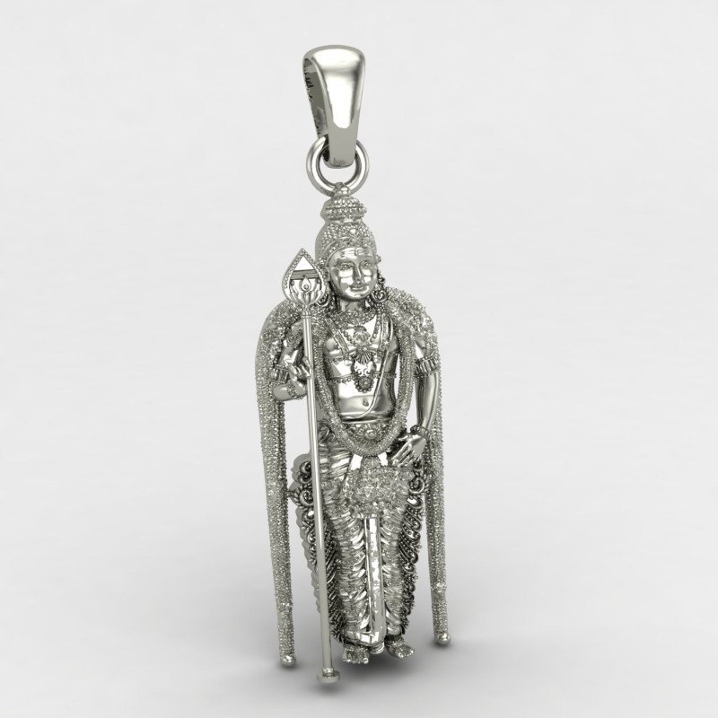 Jai Shree Murugan Swamy Silver Pendant