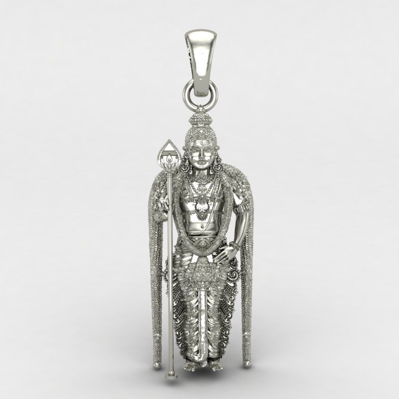 Jai Shree Murugan Swamy Silver Pendant