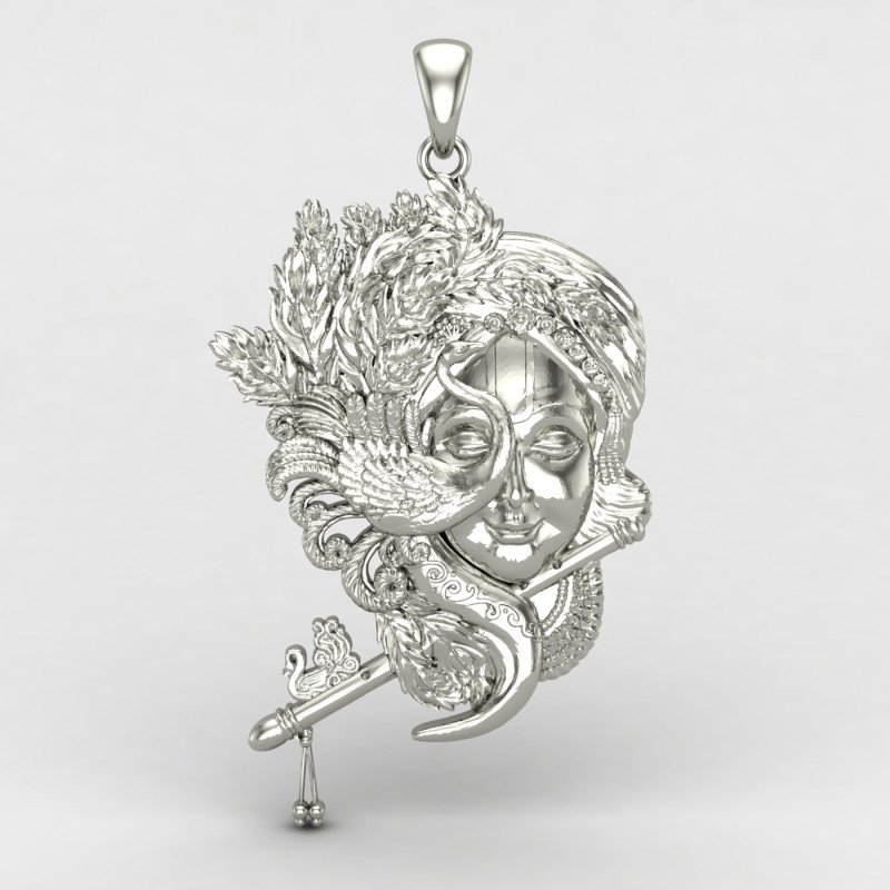 Shri Krishna Murli Silver Locket Shri Krishna Murli Silver Locket