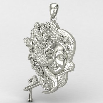 Shri Krishna Murli Silver Locket Shri Krishna Murli Silver Locket