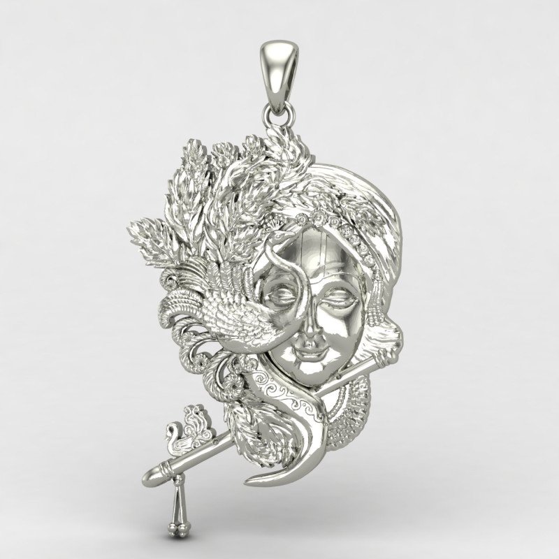 Shri Krishna Murli Silver Locket Shri Krishna Murli Silver Locket