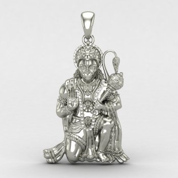 Bajrang Bali Silver Locket